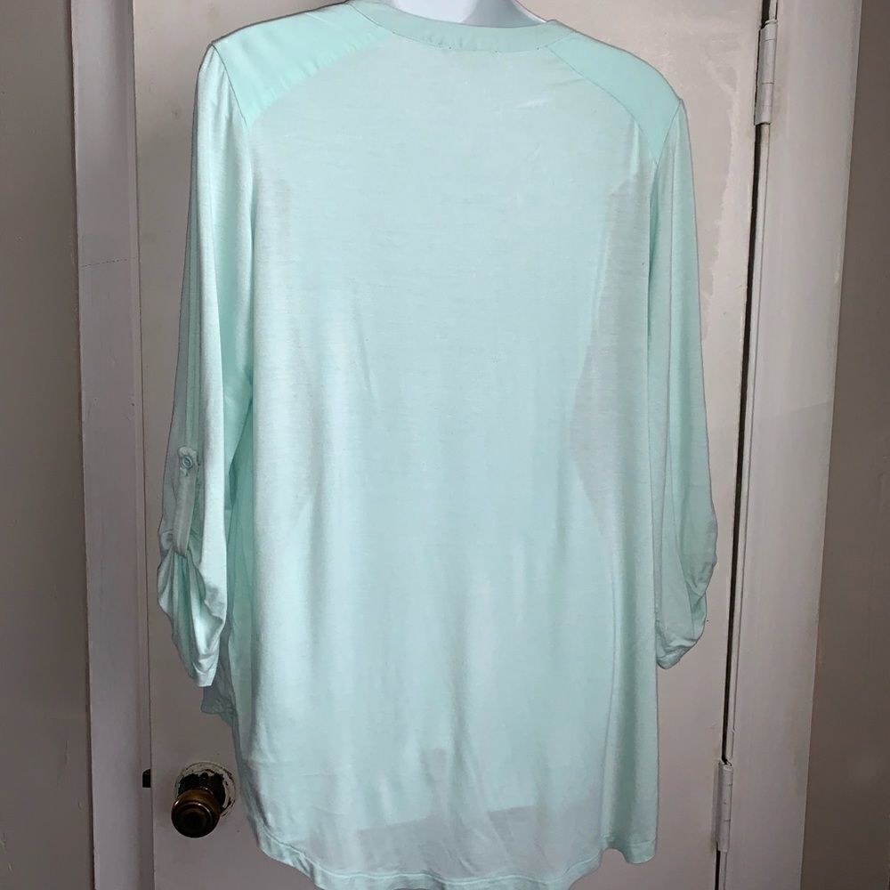 PLEIONE Mint Green Jersey Blouse-M - Picture 3 of 7